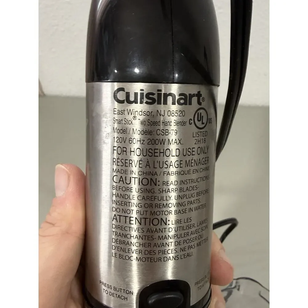 Cuisinart Smart Stick Immersion Blender Chopper Whisk Accessories Model - CSB-79 - Picture 6 of 6